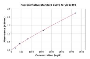 Representative standard curve for human Frizzled 9 ELISA kit (A313493)