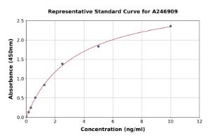 Representative standard curve for Human ZNRF2 ELISA kit (A246909)