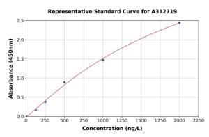 Representative standard curve for Human CSDE1/NRU ELISA kit (A312719)