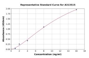 Representative standard curve for human Torsin A/DYT1 ELISA kit (A313515)