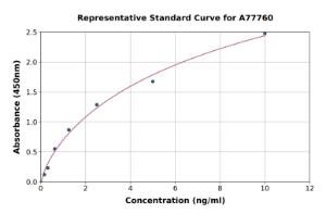 Representative standard curve for Rat BMP6 ELISA kit (A77760)