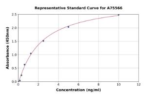 Representative standard curve for Human Kir41 ml KCNJ10 ELISA kit (A75566)