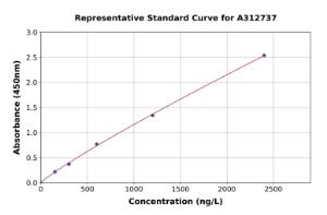 Representative standard curve for Mouse Lgi3 ELISA kit (A312737)