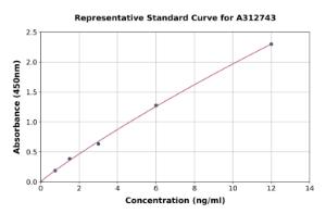 Representative standard curve for Human CLDN22 ELISA kit (A312743)