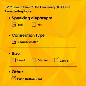 half Mask secure click hf-803sd l