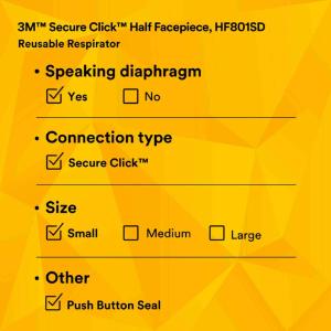 half Mask secure click hf-801sd s