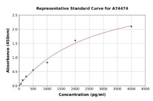 Representative standard curve for Monkey MCP1 ELISA kit (A74474)