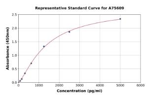 Representative standard curve for Human METRNL ELISA kit (A75609)