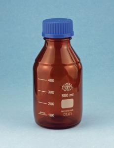 Laboratory bottles, wide neck, with screw cap and GL 45 thread