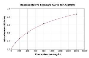 Representative standard curve for Human RhoB ELISA kit (A310697)