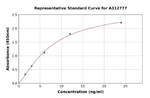 Representative standard curve for Human MMP20 ELISA kit (A312777)