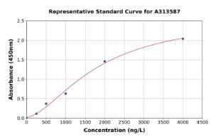 Representative standard curve for human Golgi Complex ELISA kit (A313587)