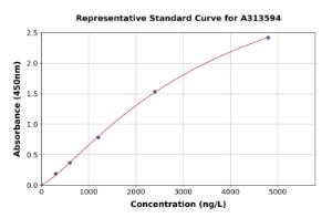 Representative standard curve for mouse Cytosolic Phospholipase A2 ELISA kit (A313594)