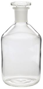 Bottles, narrow neck, borosilicate glass, clear