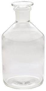 Bottles, narrow neck, borosilicate glass, clear