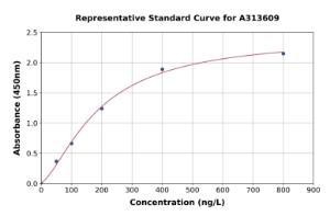 Representative standard curve for human Rhodopsin ELISA kit (A313609)