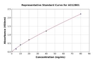 Representative standard curve for Mouse Angiopoietin 1 ELISA kit (A312801)