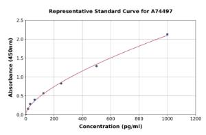 Representative standard curve for Rat eNOS ELISA kit (A74497)