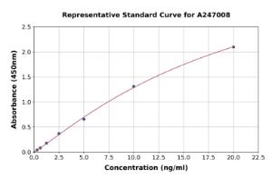 Representative standard curve for Rabbit IgM ELISA kit (A247008)