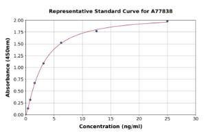 Representative standard curve for Mouse CD4 ELISA kit (A77838)