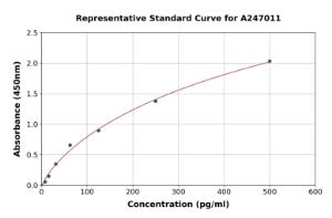 Representative standard curve for Mouse CD40 ELISA kit (A247011)