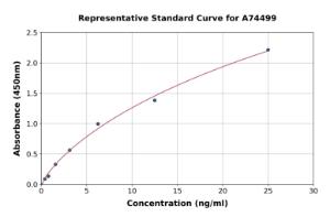 Representative standard curve for Human PAI1 ELISA kit (A74499)