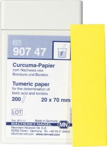 Qualitative turmeric paper for Boric acid: 100?mg/L H?BO?