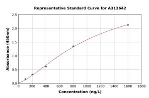 Representative standard curve for human MAP1B ELISA kit (A313642)