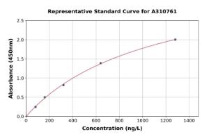 Representative standard curve for Human FLG2 ELISA kit (A310761)