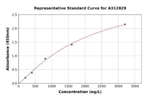 Representative standard curve for Human CLDN16/Claudin-16 ELISA kit (A312829)