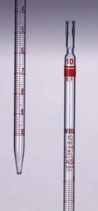 Graduated pipettes, type 1, Class AS, works certified, MBL