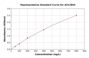 Representative standard curve for Human DPP8 ELISA kit (A312845)