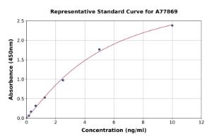 Representative standard curve for Human CES2 ELISA kit (A77869)