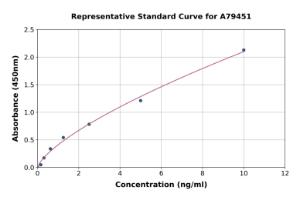 Representative standard curve for Human CD47 ELISA kit (A79451)