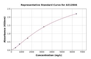 Representative standard curve for Human NT-4 ELISA kit (A312846)