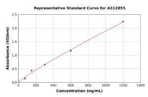 Representative standard curve for Mouse Myoglobin ELISA kit (A312855)