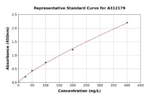 Representative standard curve for Human SAA4 ELISA kit (A312179)