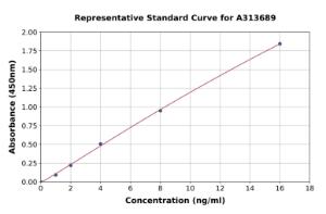 Representative standard curve for human PYGL ELISA kit (A313689)