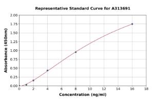 Representative standard curve for human SNX1 ELISA kit (A313691)