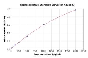 Representative standard curve for Human Cancer Antigen 242 ELISA kit (A302607)