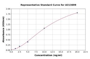 Representative standard curve for mouse ErbB2/HER2 ELISA kit (A313699)