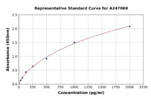 Representative standard curve for Porcine IL-12A ELISA kit (A247069)