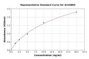 Representative standard curve for Human PNKD ELISA kit (A310803)