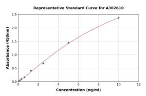 Representative standard curve for Human MCM3 ELISA kit (A302610)