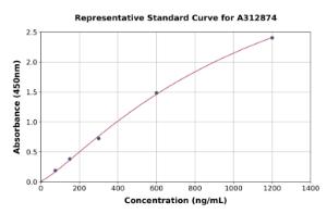 Representative standard curve for Mouse SFRP1 ELISA kit (A312874)