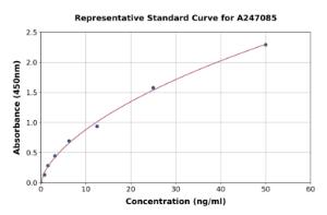 Representative standard curve for Sheep IgM ELISA kit (A247085)