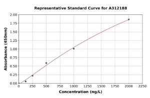 Representative standard curve for Human Calponin 3 ELISA kit (A312188)