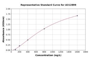 Representative standard curve for Human TSG101 ELISA kit (A312899)