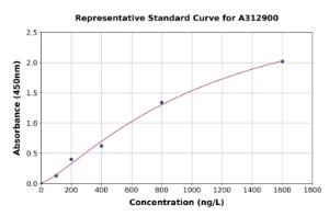 Representative standard curve for Mouse HIF-1 beta ELISA kit (A312900)