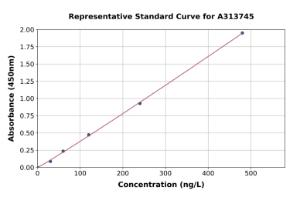 Representative standard curve for human Mineralocorticoid Receptor ELISA kit (A313745)